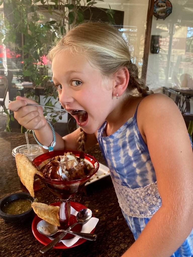 Cisco's Mexican Restaurant: A little girl enjoying a bowl of ice cream.